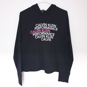 Calvin Klein Black long sleeves graphic t-shirt full over hoodies size M